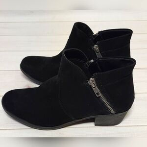 American Rag Abby Black Suede Almond Toe Ankle Boot Size 9 New Without Box